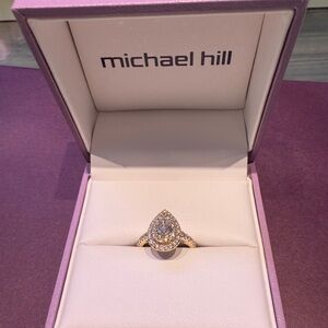 Gold and Silver Teardrop Ring